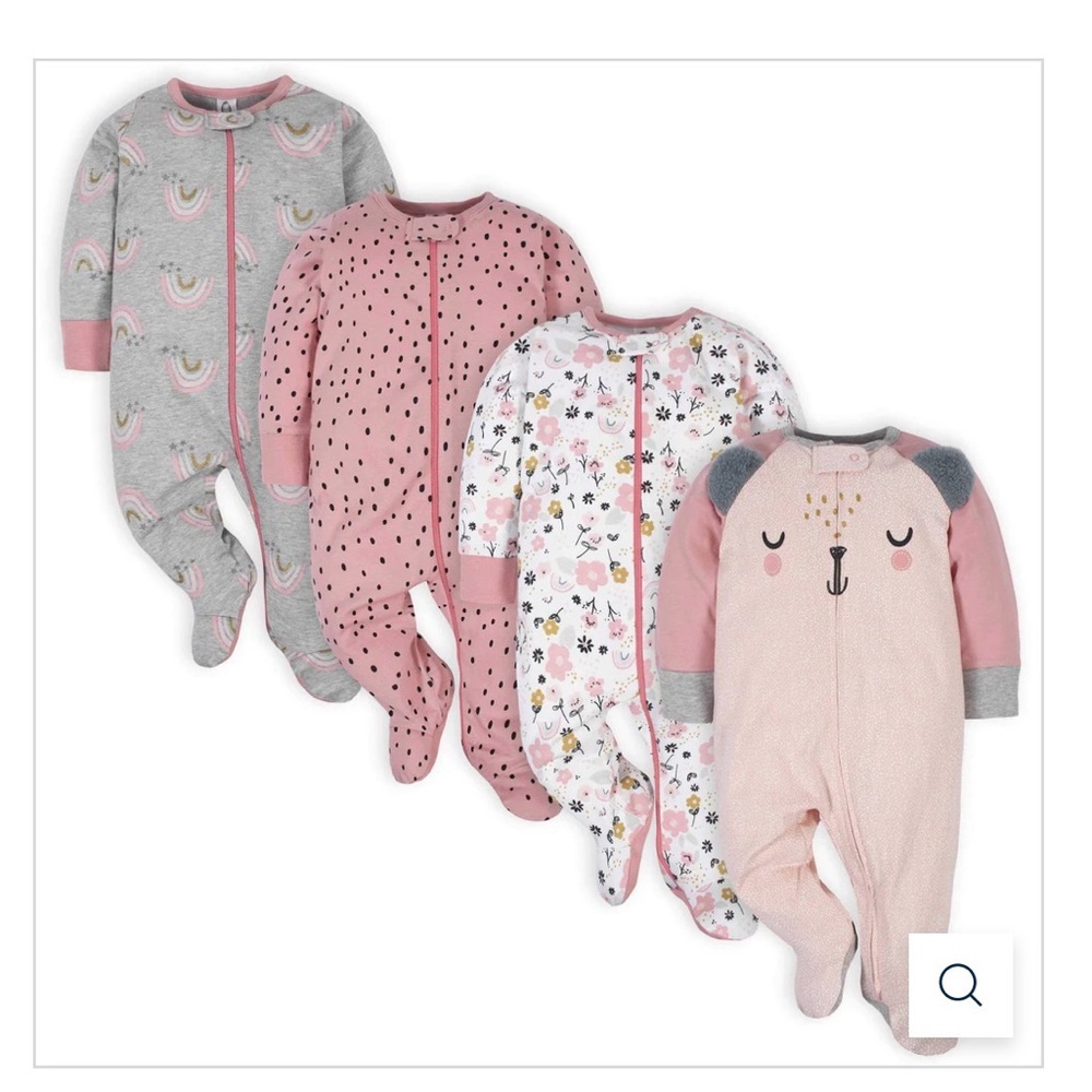 Carter's Pink and Gray Kids Footies